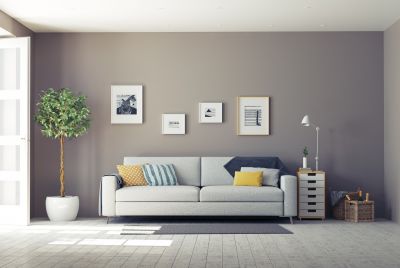 Living Room with Large Canvas